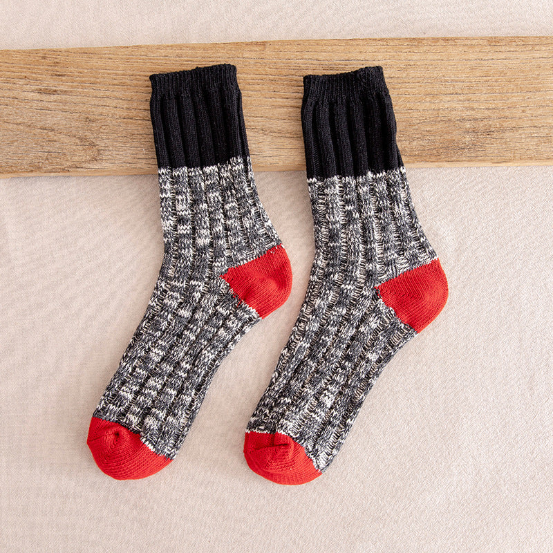 Autumn and winter men's color matching tube socks - Image 10