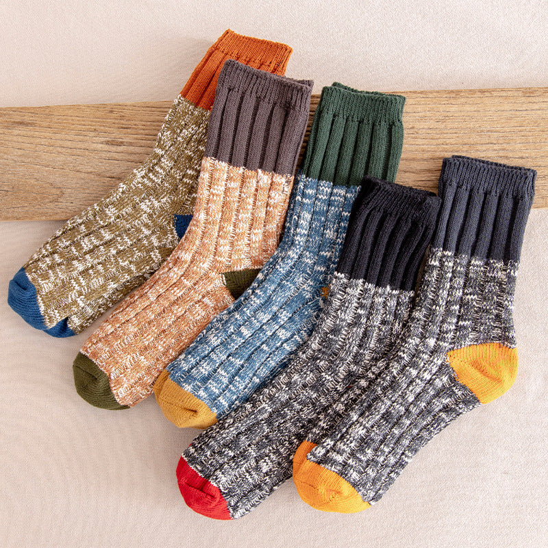 Autumn and winter men's color matching tube socks - Image 3