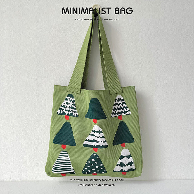 Christmas tree knitted tote bag - Image 10