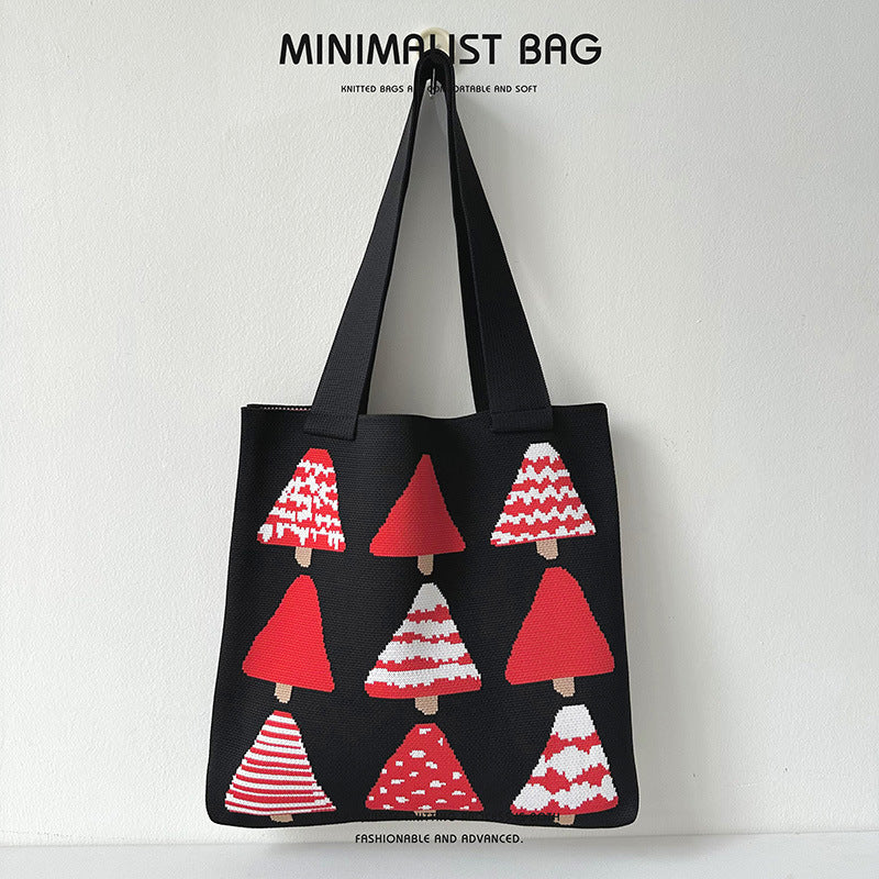 Christmas tree knitted tote bag - Image 7