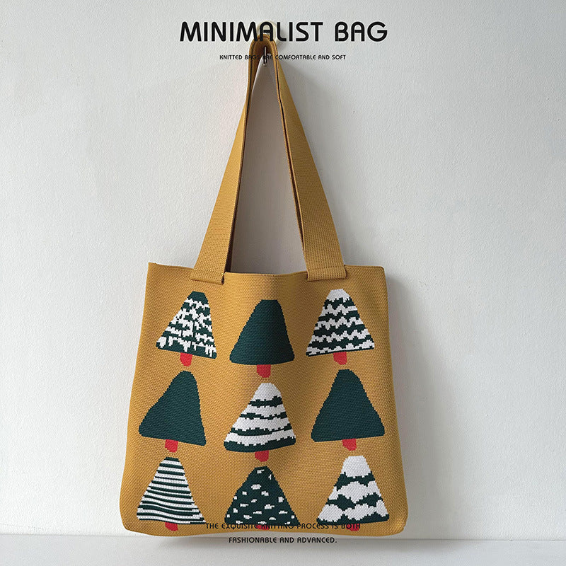 Christmas tree knitted tote bag - Image 8