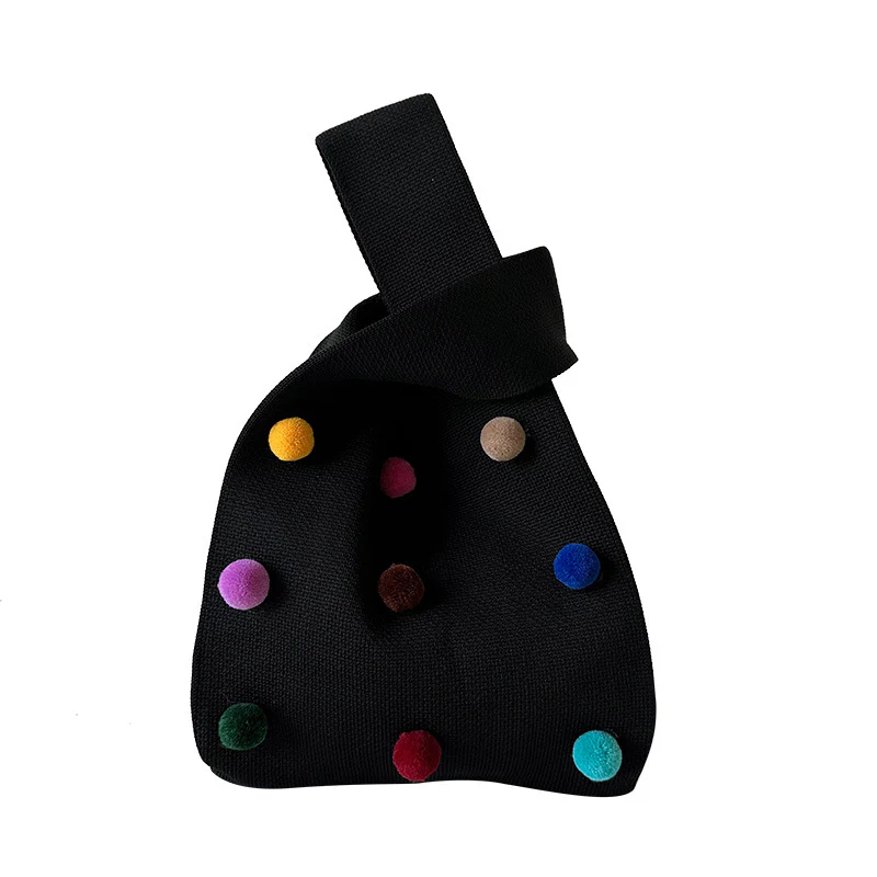 Colorful ball knitted bag handbag - Image 6