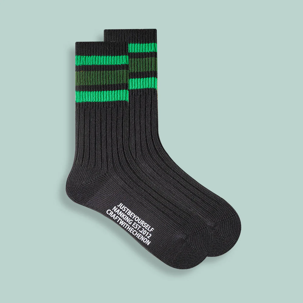 Combed Cotton Retro Three-Bar Sports Socks - Image 5