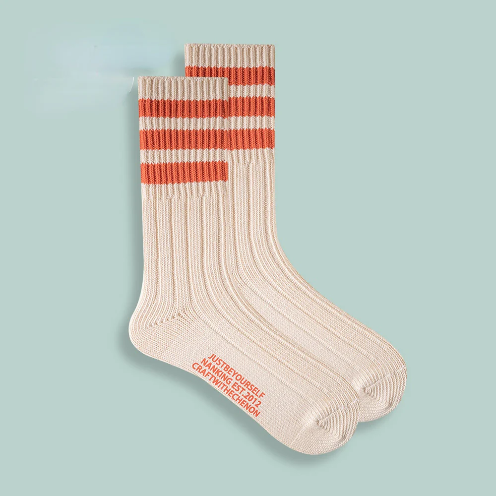 Combed Cotton Thickened Solid Color Retro Long Socks - Image 2