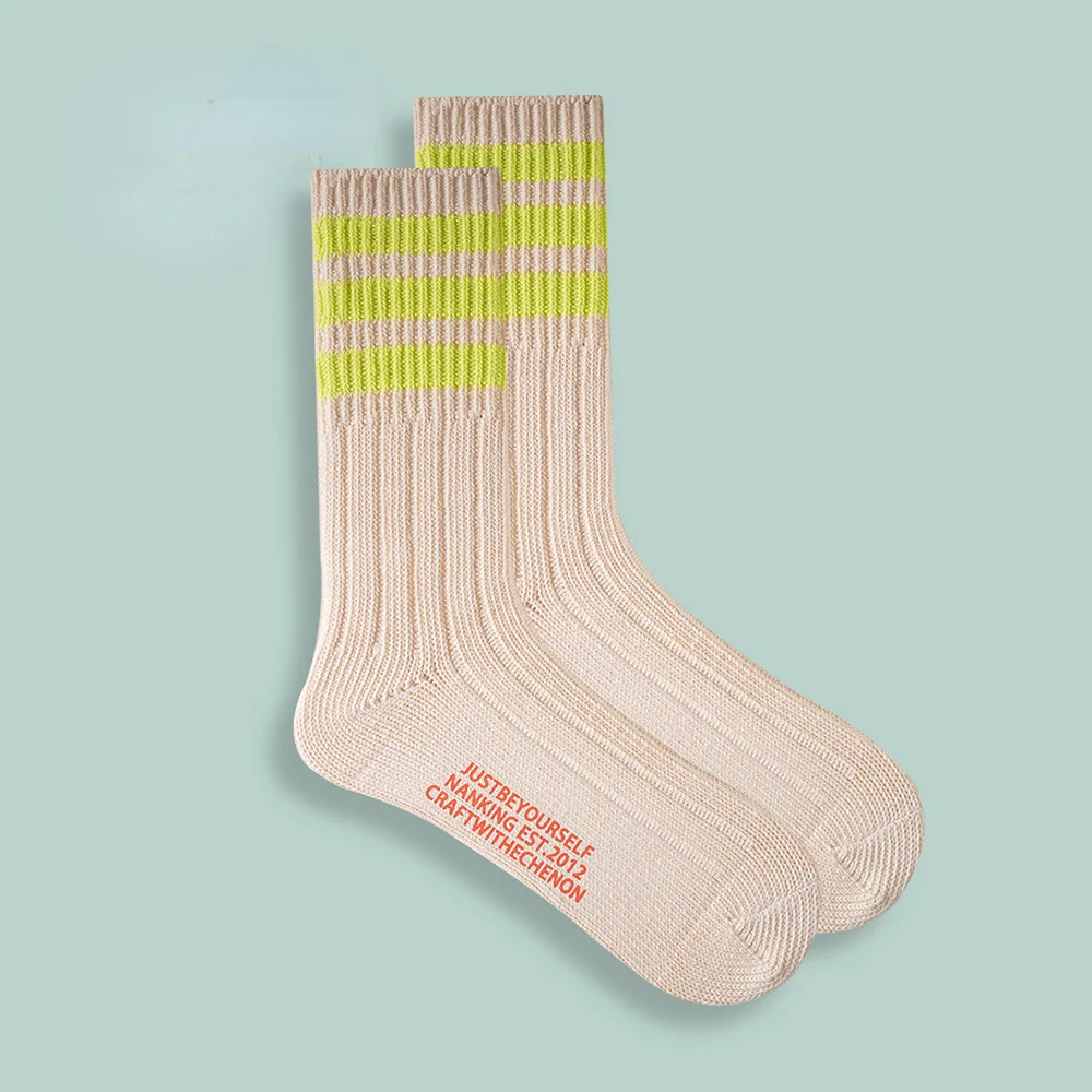 Combed Cotton Thickened Solid Color Retro Long Socks - Image 6