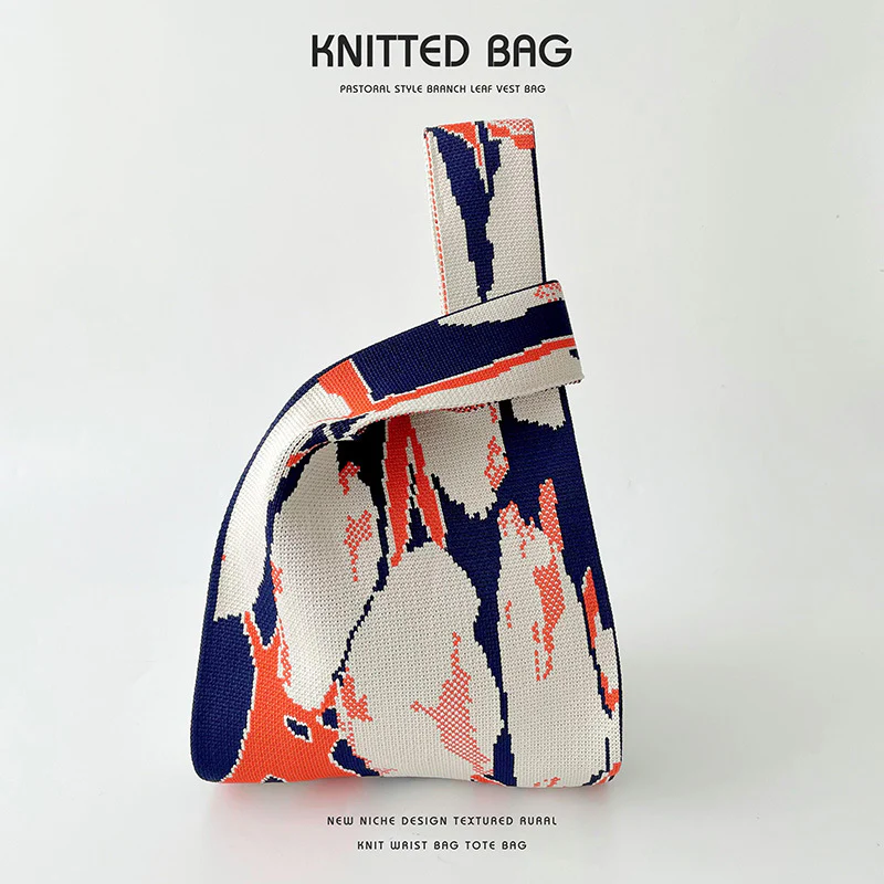 Contrast stone pattern knitted handbag - Image 8