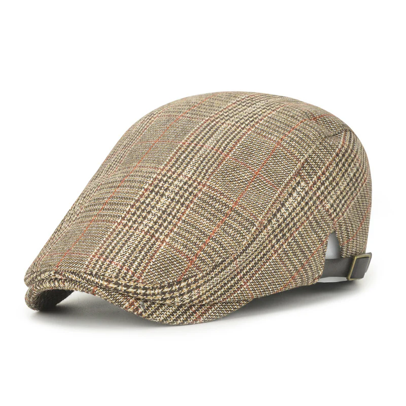 Plaid fashionable and comfortable beret men's and women's same cap - Image 6