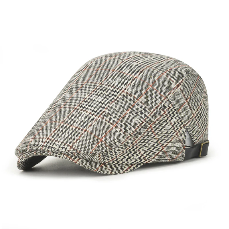 Plaid fashionable and comfortable beret men's and women's same cap - Image 7