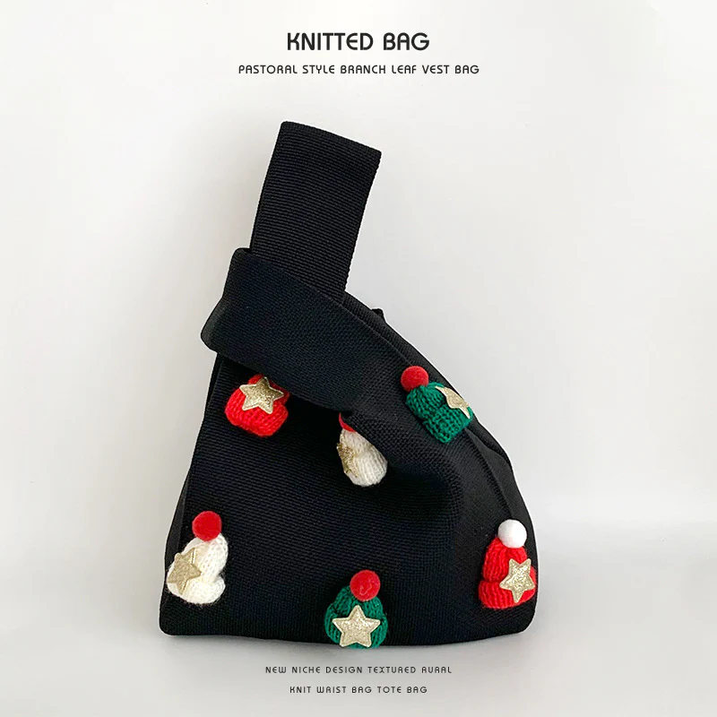 Handmade Christmas hat cute knitted wrist bag - Image 15