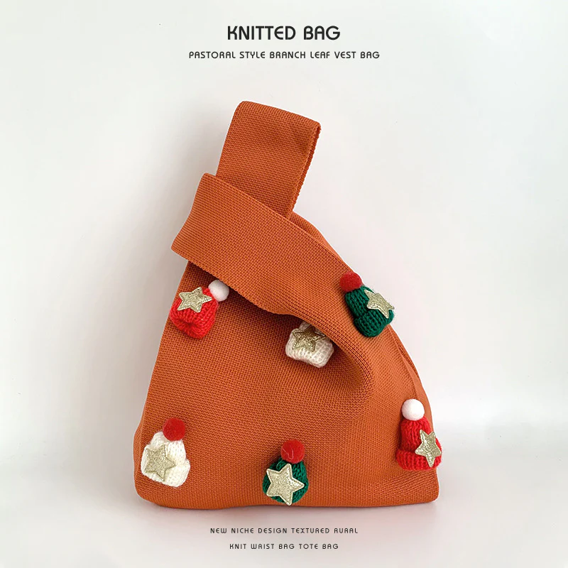 Handmade Christmas hat cute knitted wrist bag - Image 18
