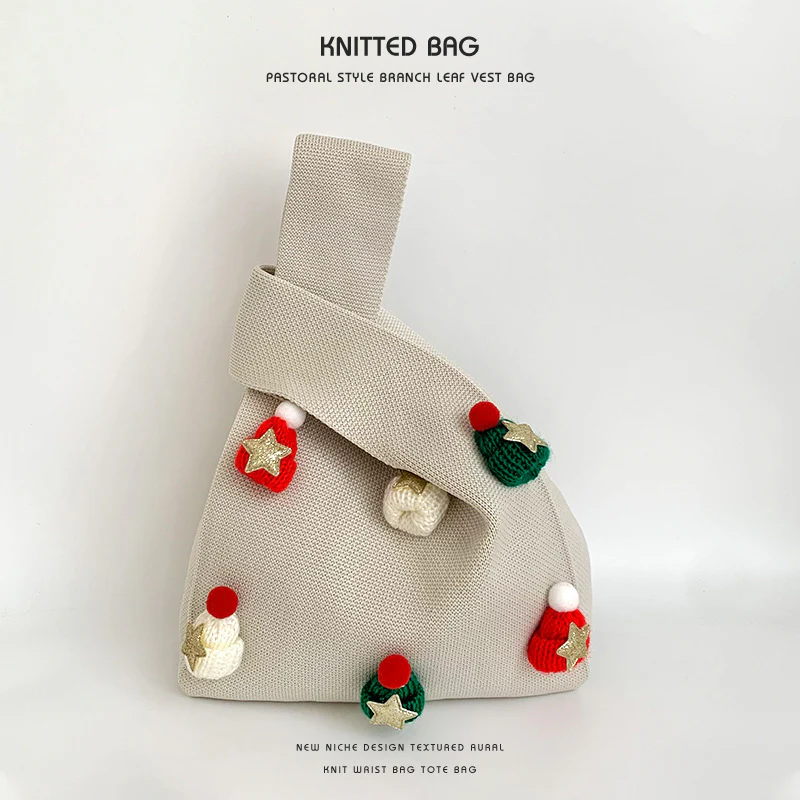 Handmade Christmas hat cute knitted wrist bag - Image 22