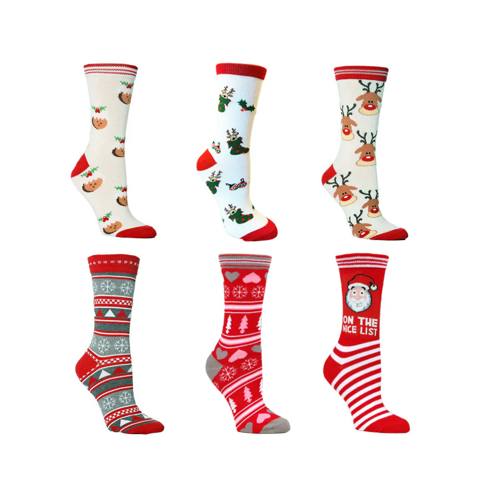 Christmas stockings new elk men's and women's stockings medium tube socks - Image 3