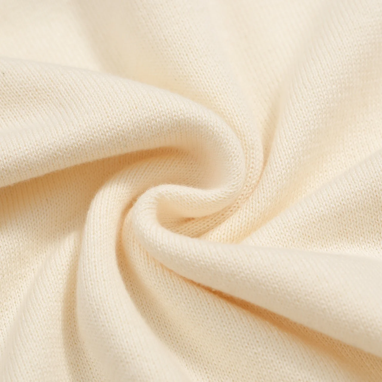 Men's 60s Mod Cream Knit Polo – Multicolor Tipped Trim - Image 2