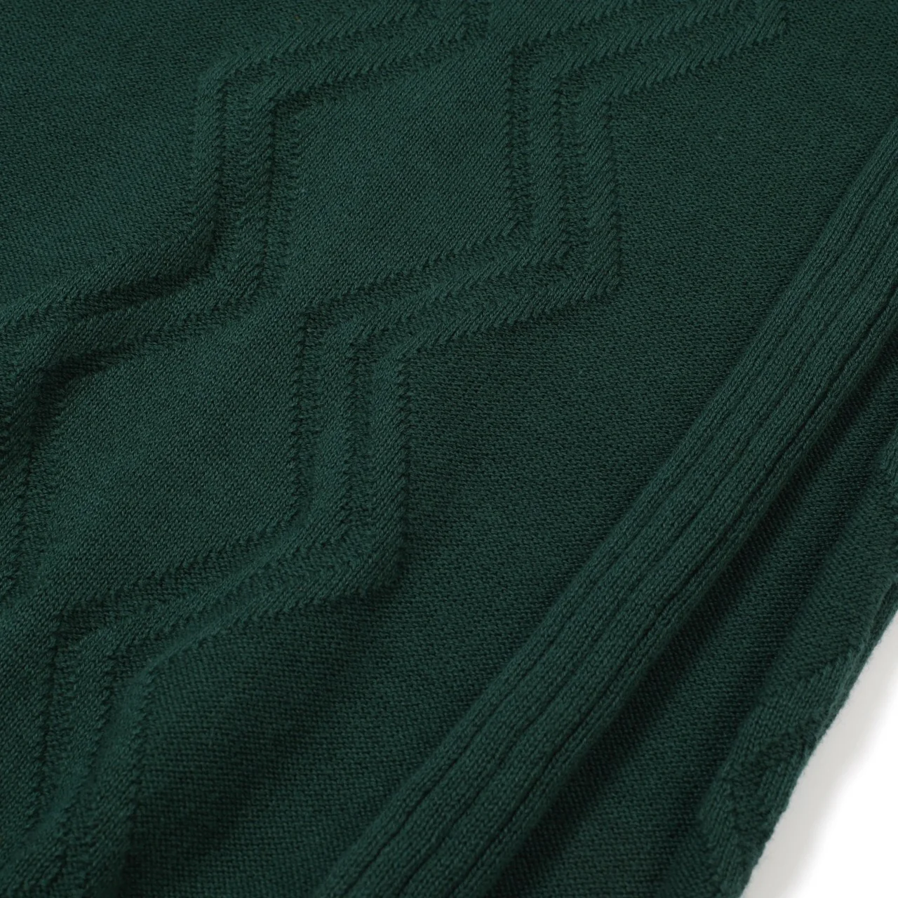 Men's 60s Green Knit Polo Shirt – Retro Brown Collar & Cuffs - Image 8