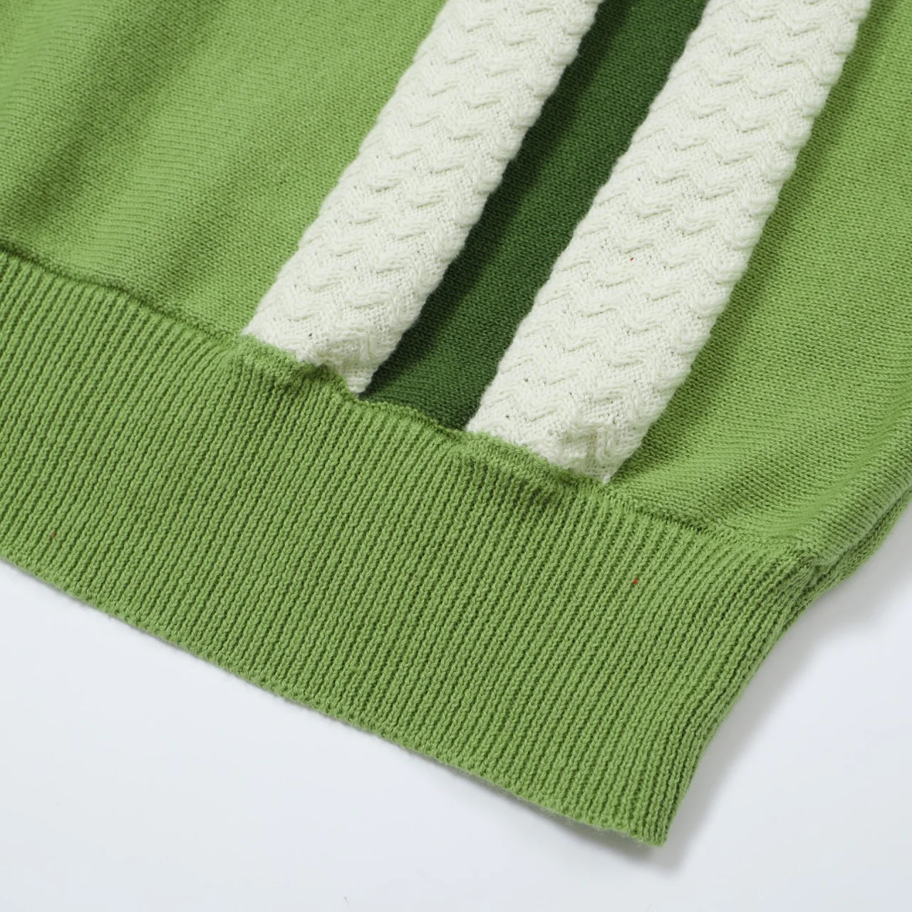 Men's 60s Green Vertical Stripe Knit Polo Shirt – Retro Mod Style - Image 5