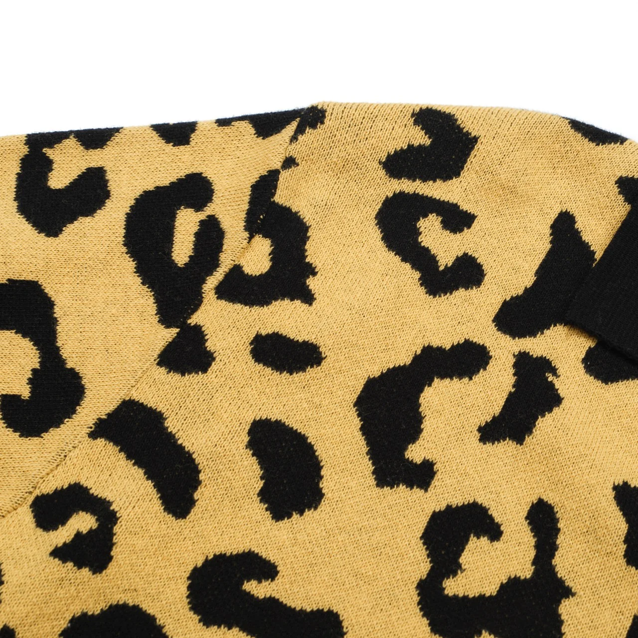 Men's 60s Leopard Print Knit Polo Shirt – Bold Yellow Retro Style - Image 4