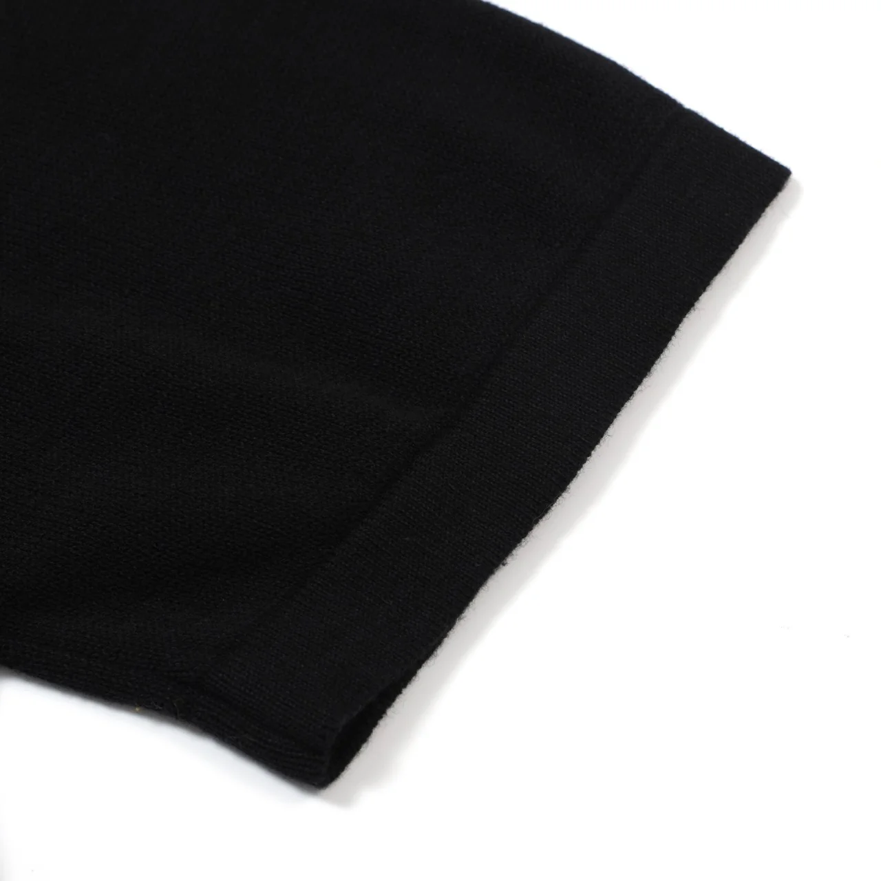 Men's 60s Mod Black & Gray Knit Button Shirt – Diamond Chest Detail - Image 6