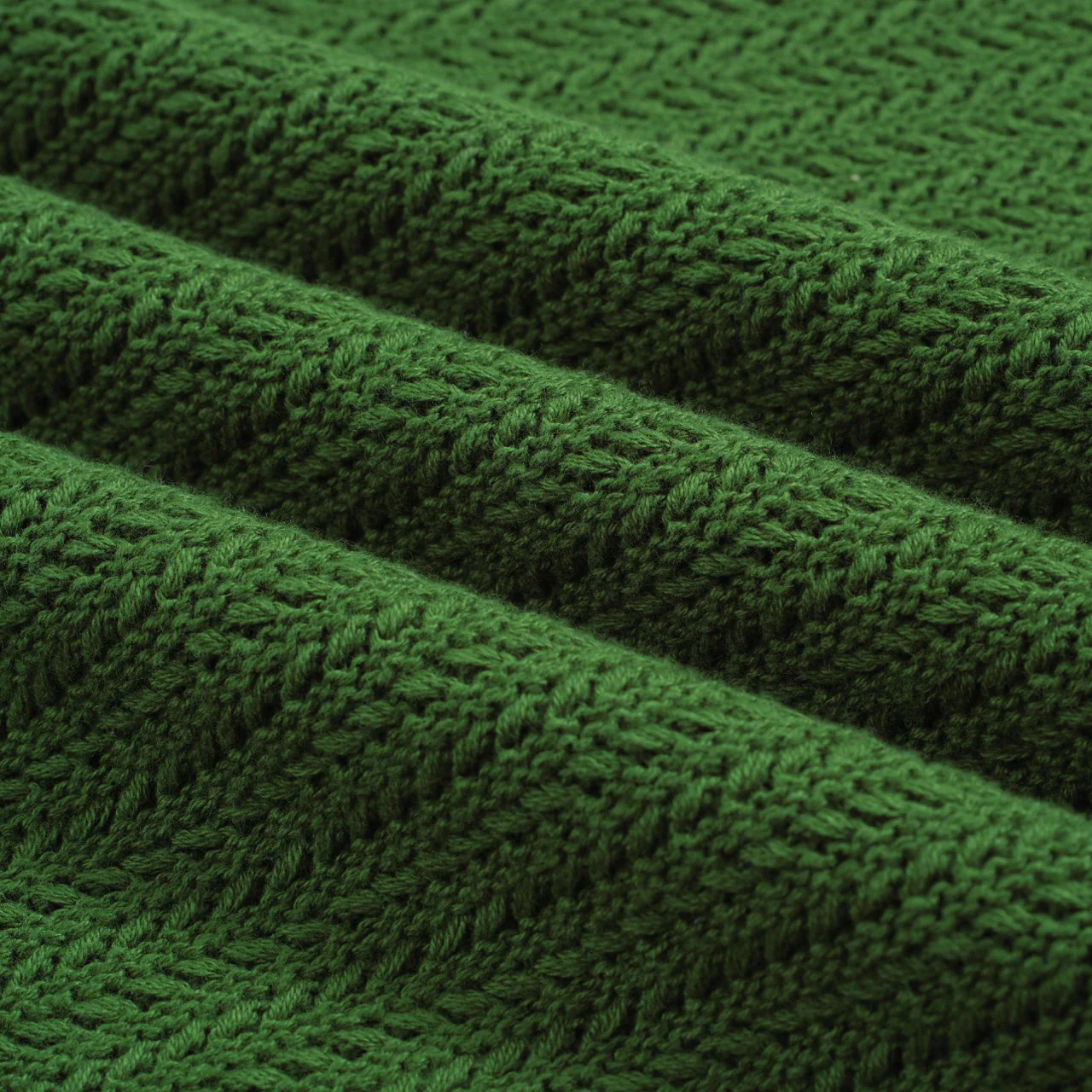 Men's 60s Mod Open Collar Polo – Green with Cream Trim - Image 2