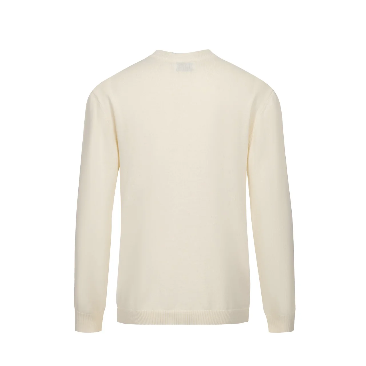 Men's 60s Mod Stripe Knit Sweater – Cream Long Sleeve Retro Pullover - Image 8