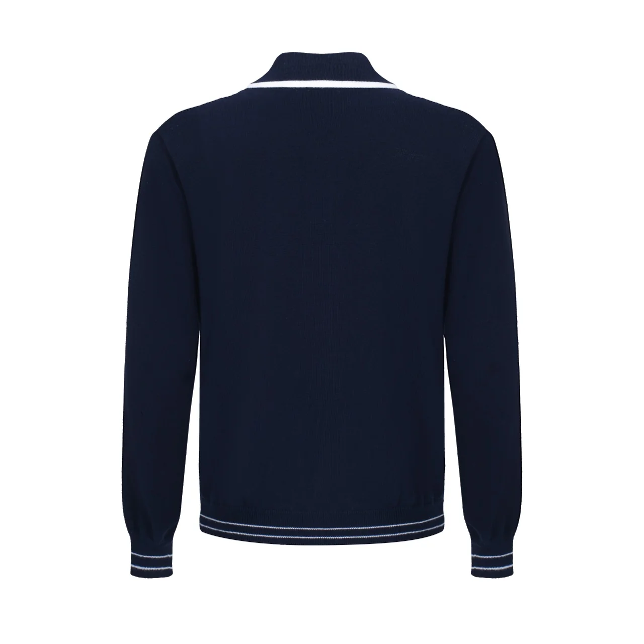 Men’s 60s Zip-Up Mod Jacket – Navy with White Trim - Image 7