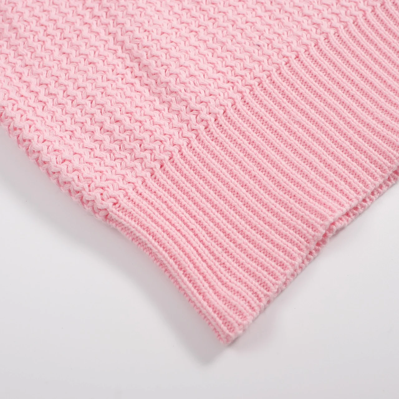 Men's 60s Mod Pink Waffle Knit Polo – Lightweight Retro V-Neck Shirt - Image 5