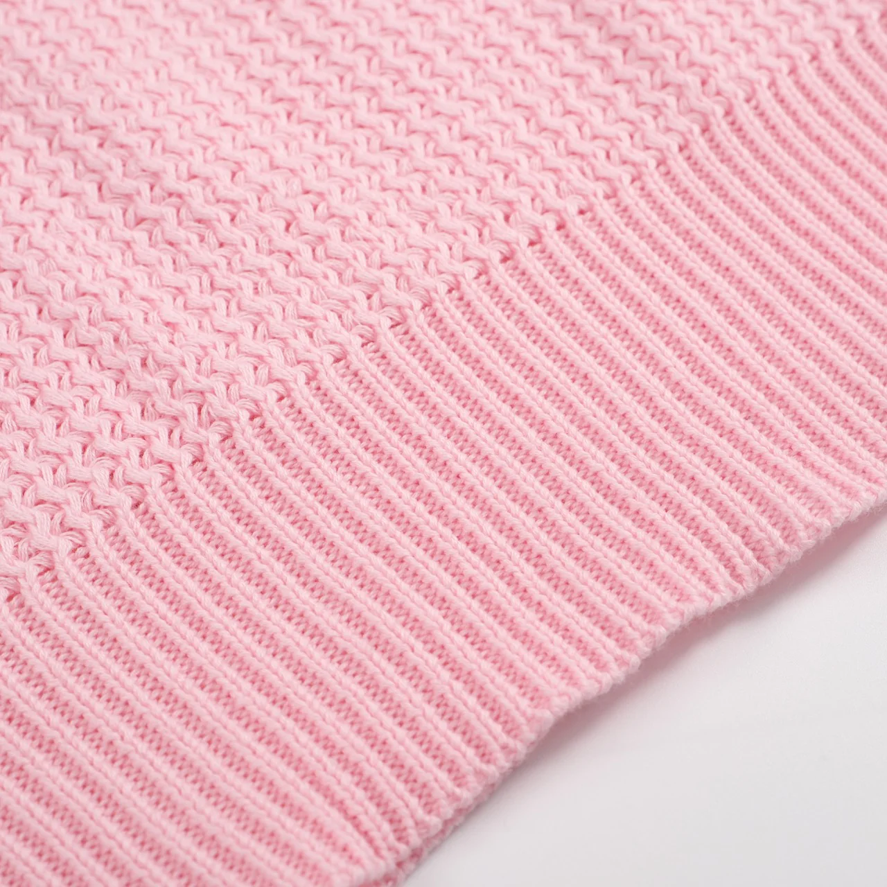 Men's 60s Mod Pink Waffle Knit Polo – Lightweight Retro V-Neck Shirt - Image 6