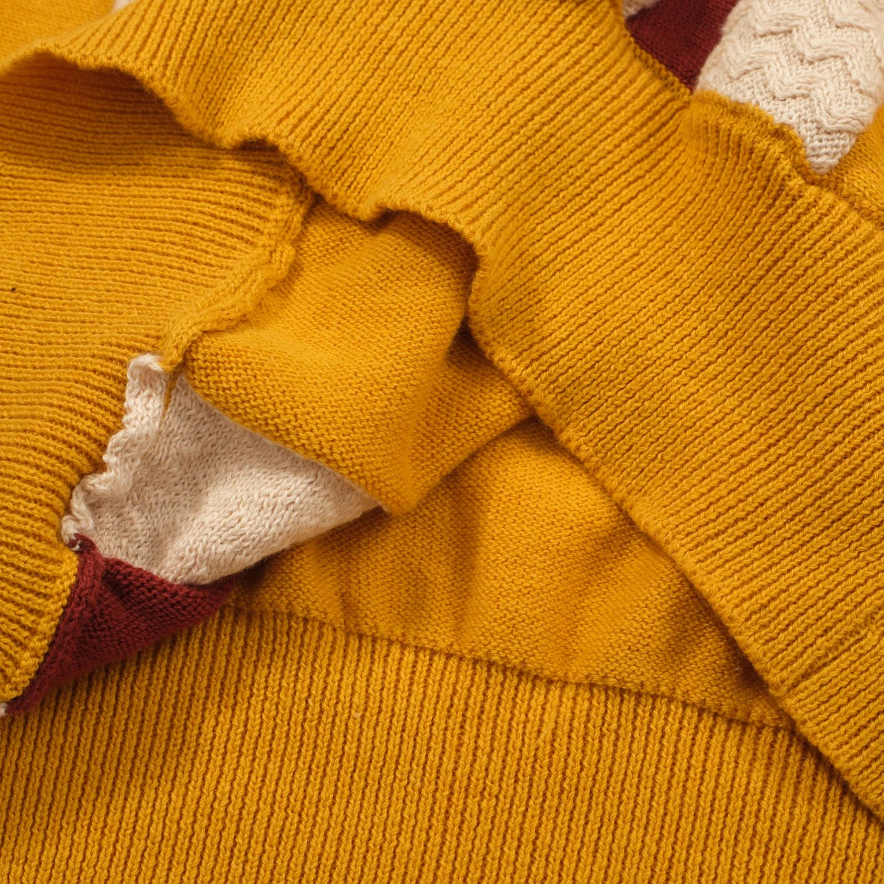 Men's 70s Golden Knit Polo – Retro Stripe Panel Shirt - Image 9