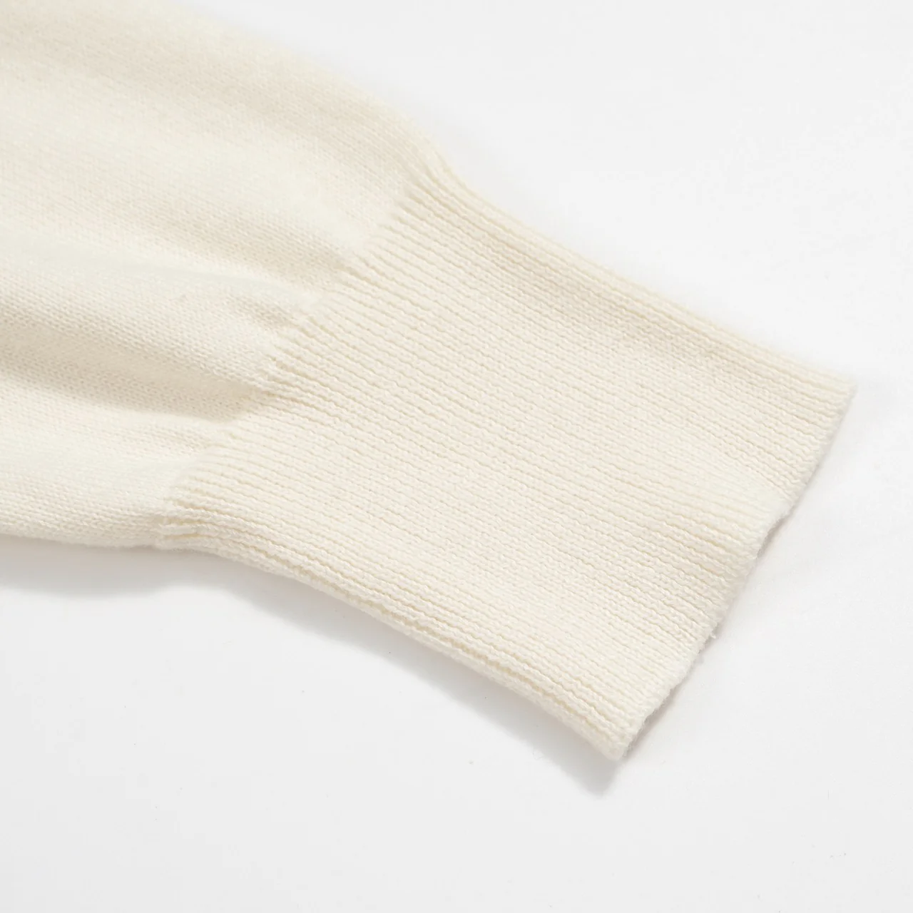 Men's 70s Embroidered Knit Pullover – Cream Retro Sweater with Floral Collar Detail - Image 8