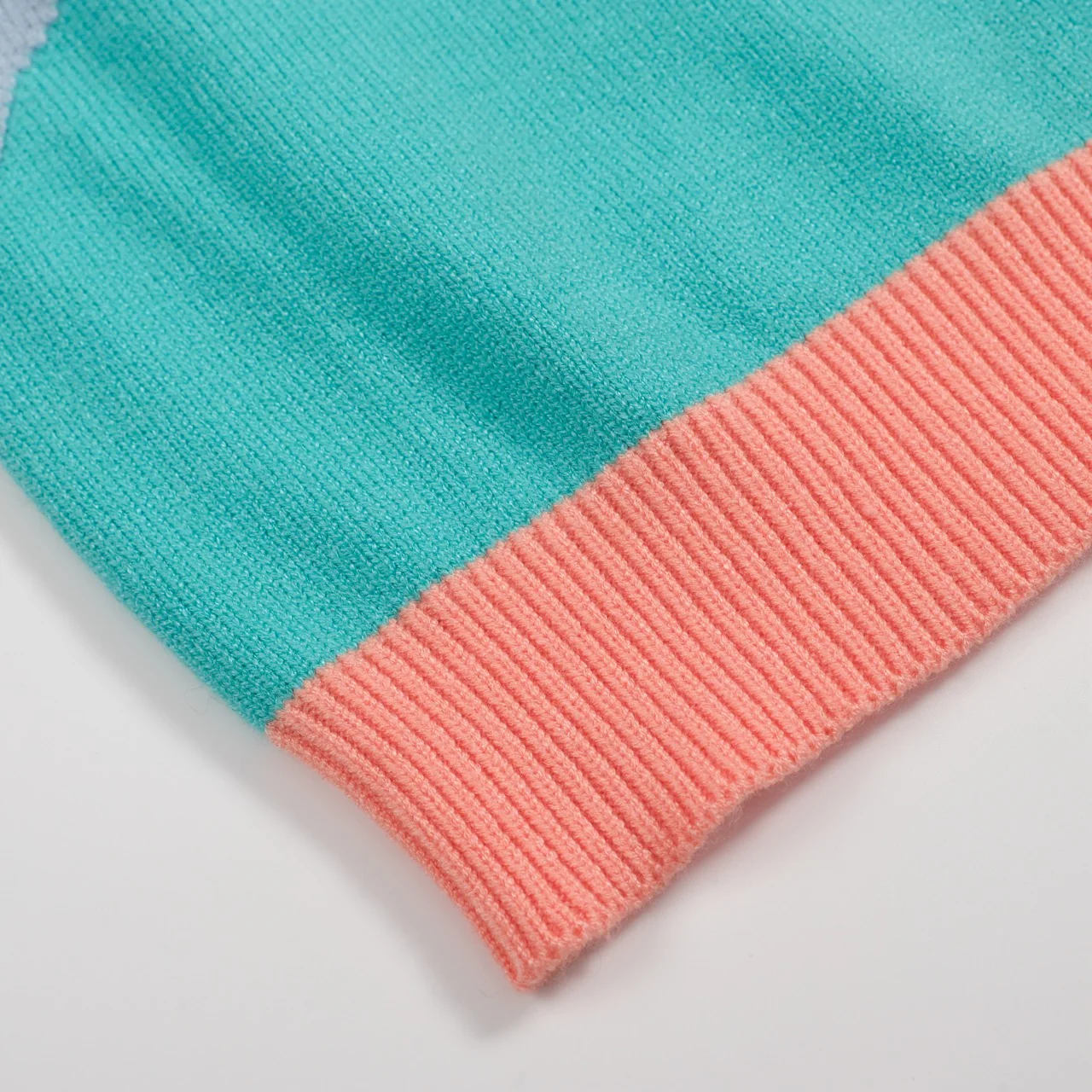 Men's 70s Pastel Knit Shirt – Abstract Colorblock Button-Up - Image 7
