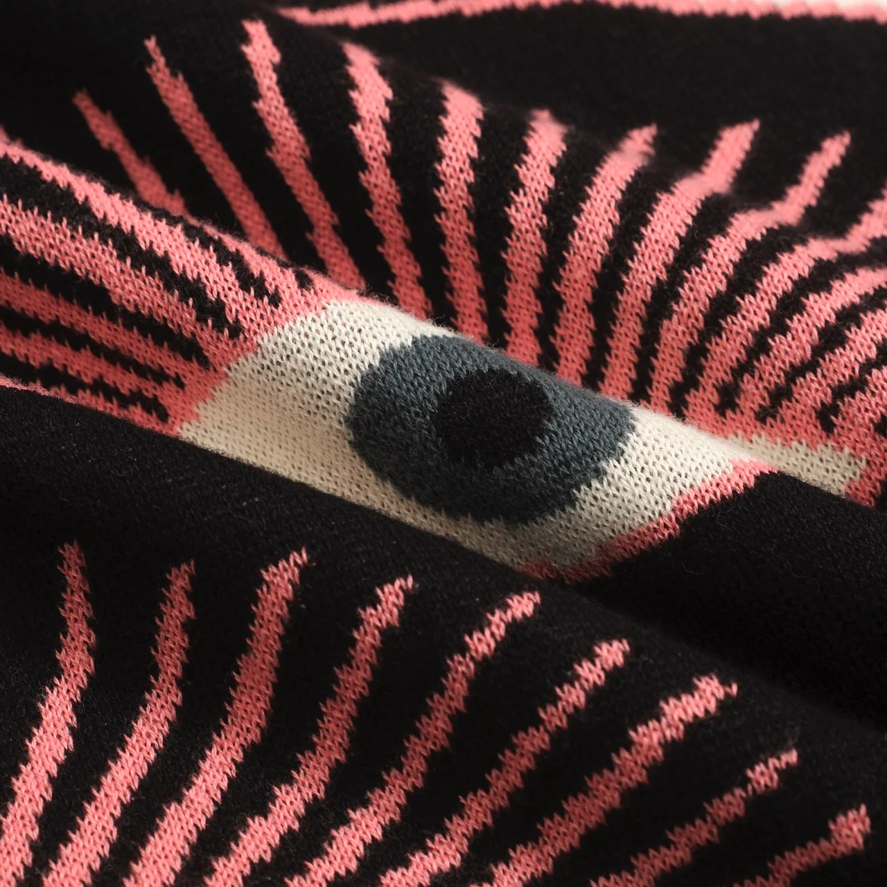 Men's Psychedelic Eye Knit Shirt – Black Button-Up with All-Seeing Graphic Print - designed by Carrie Cantwell - Image 9