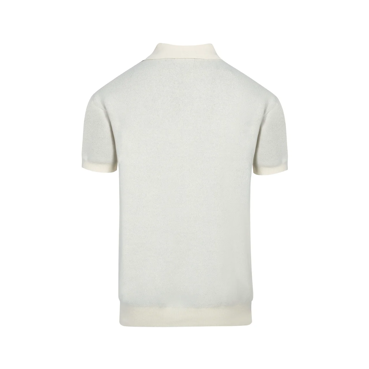 Men’s Retro Knit Shirt – Vintage Cream Button-Up with Black Cat Graphic - Image 3