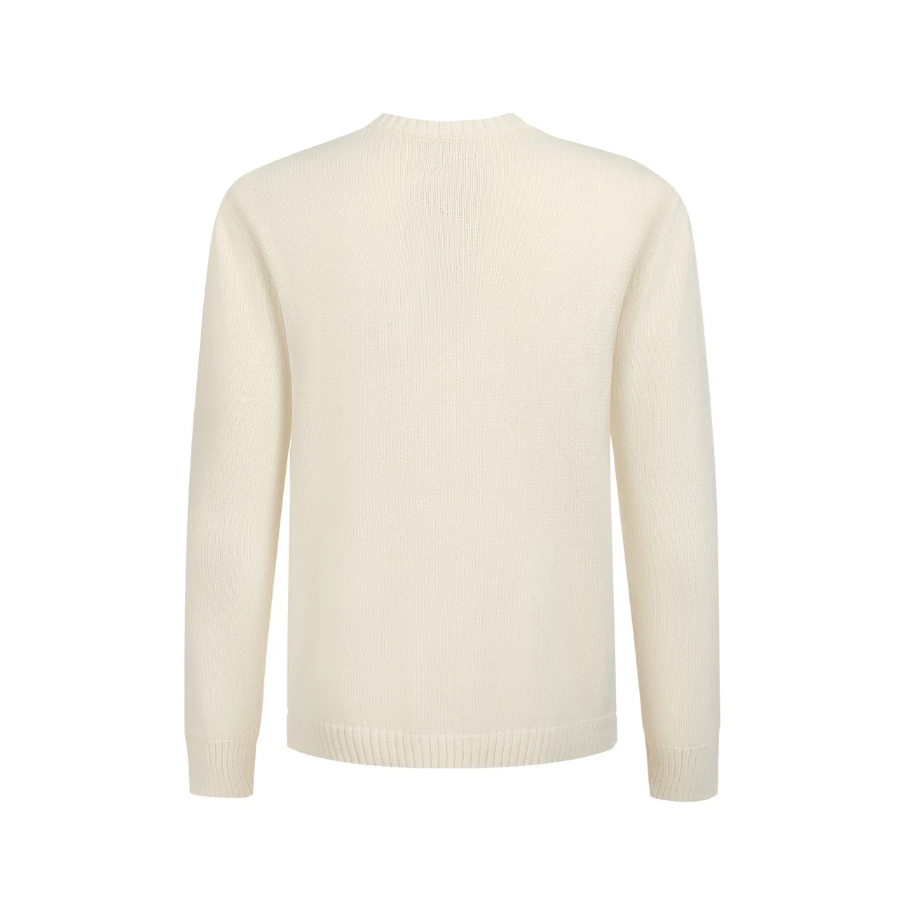 Men’s Retro Knit Sweater – Vintage Cream Pullover with French Bulldog & Glasses Graphic - Image 3