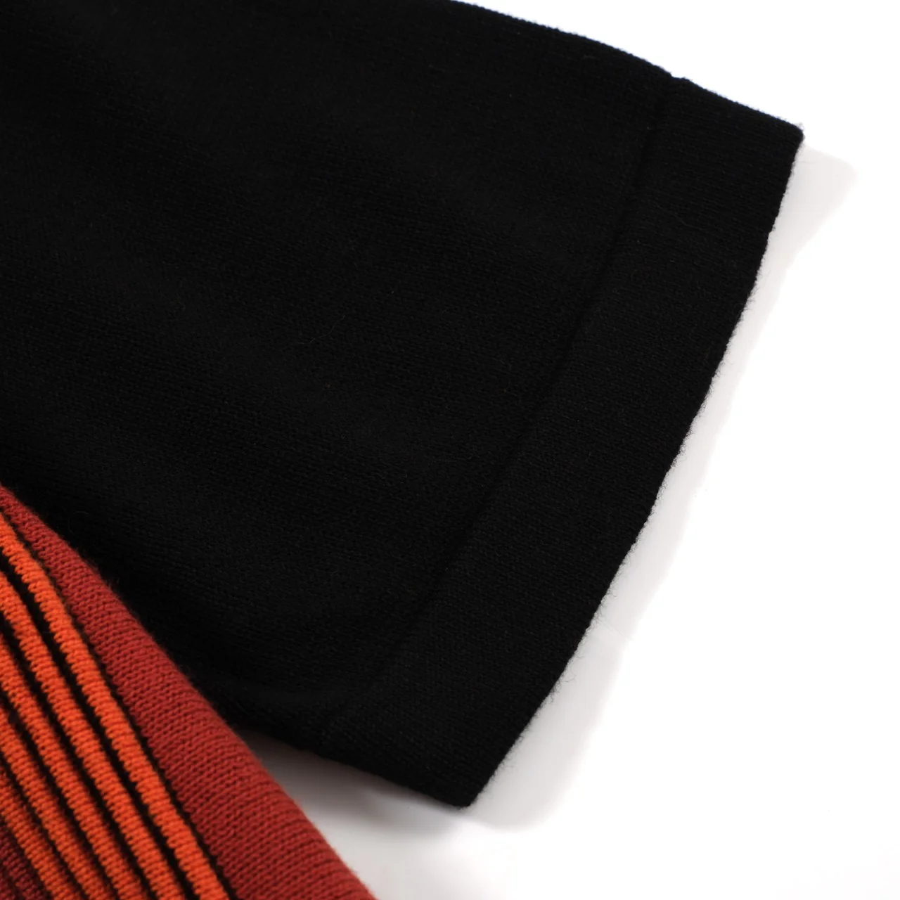 Men's Retro Stripe Knit Zip Polo – 60s Mod Style in Dark Red and Black - Image 5