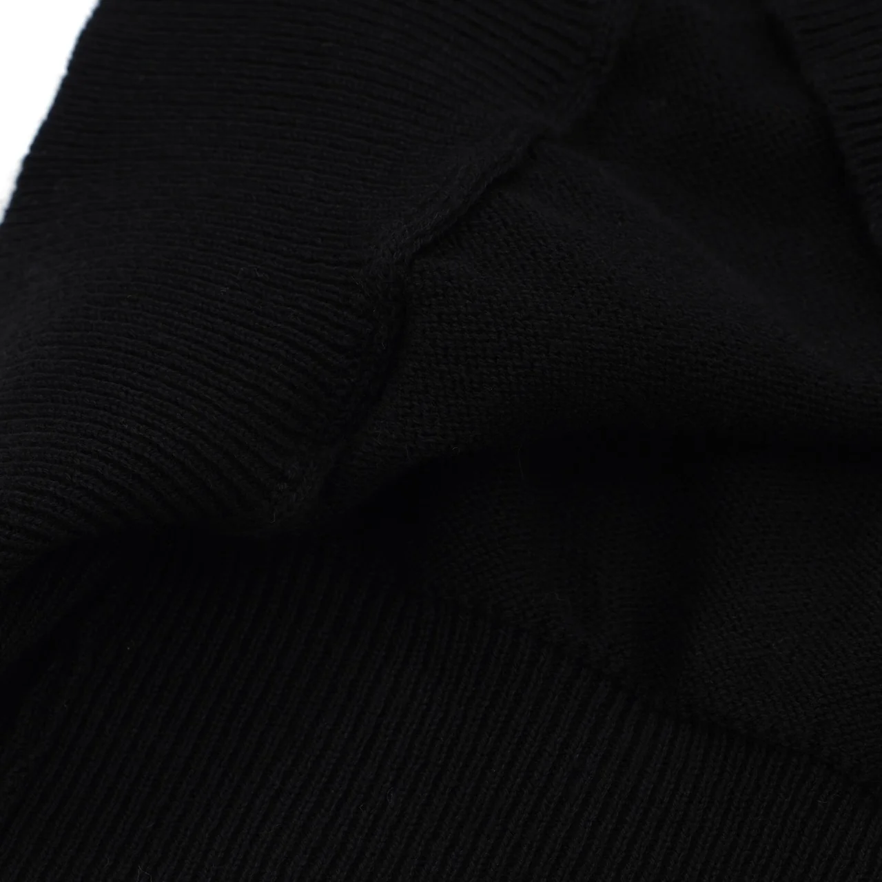 Men’s Retro 1970s Zip-Up Knit Jacket – Vintage Black with Red & White Vertical Stripes - Image 6