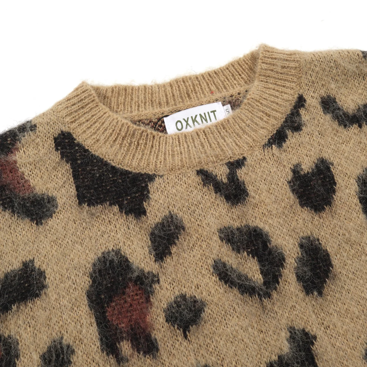 Men’s Fuzzy Leopard Print Sweater – 70s Wild Style - Image 3