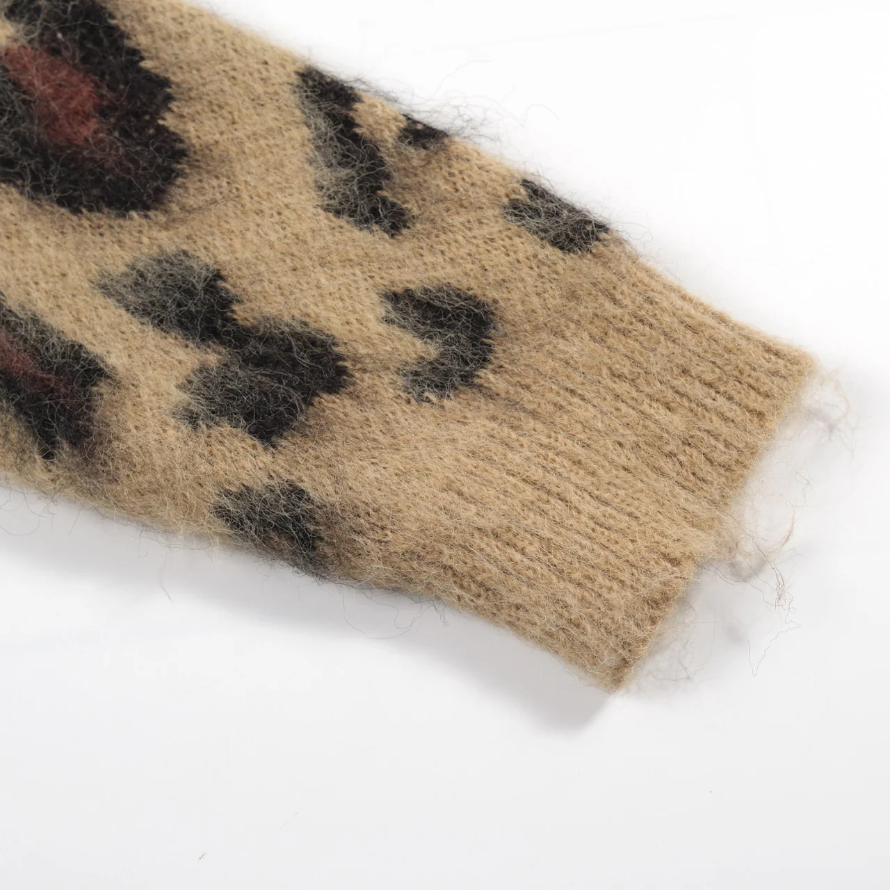 Men’s Fuzzy Leopard Print Sweater – 70s Wild Style - Image 5