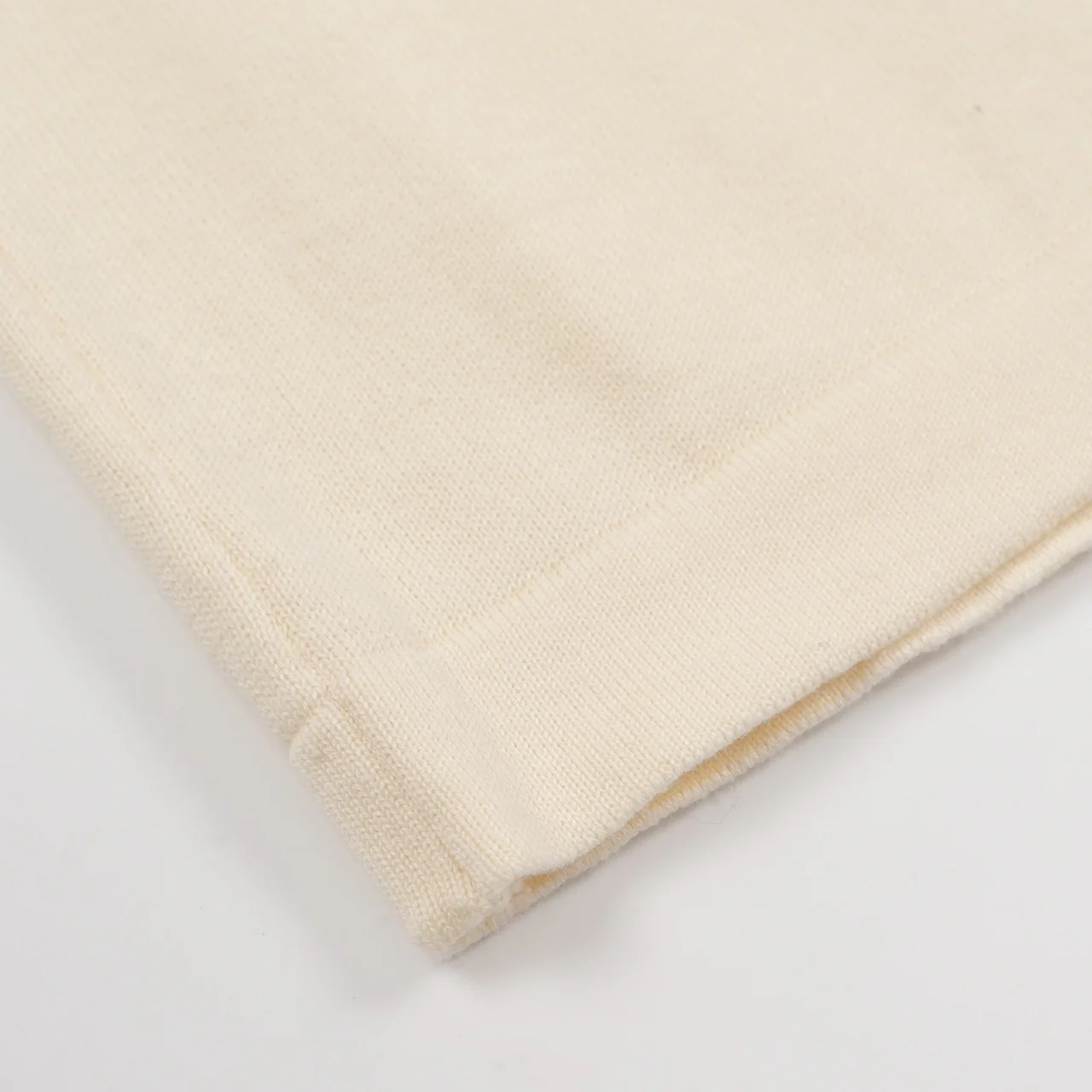 Men’s Vintage 1970s Knit Polo Shirt – Retro Cream with Sunset Stripe Design - Image 7