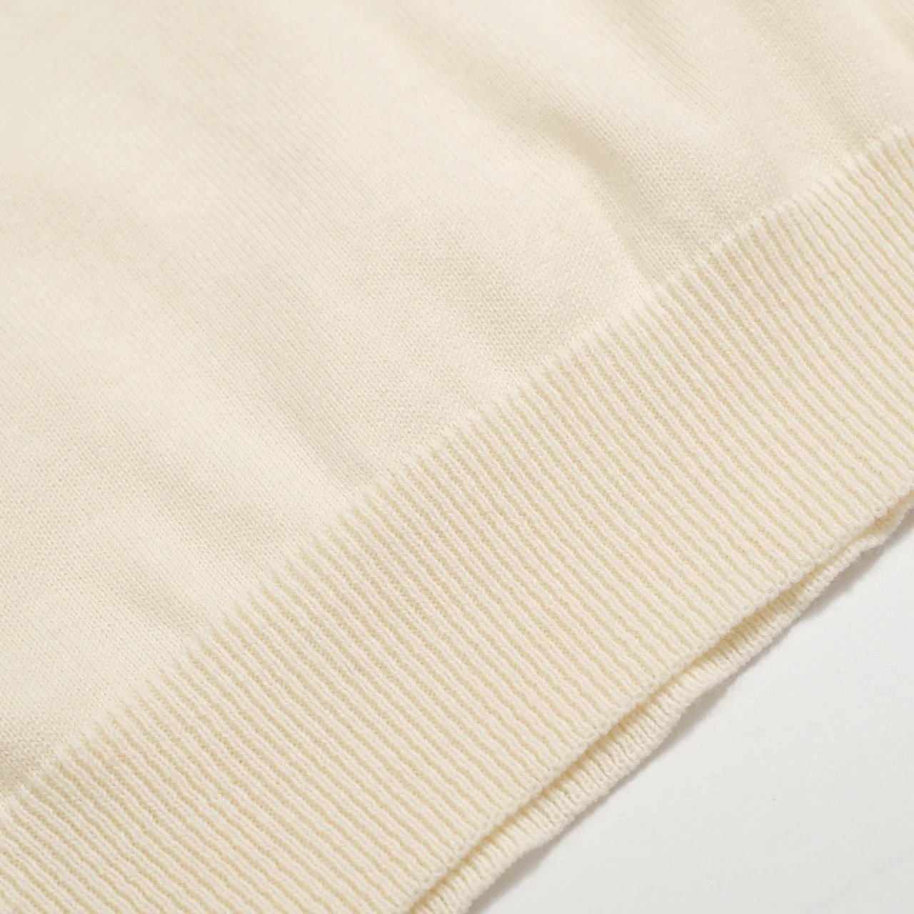 Men’s Vintage Knit Polo – Retro Cream Button-Up with Rose Embroidery - Image 6