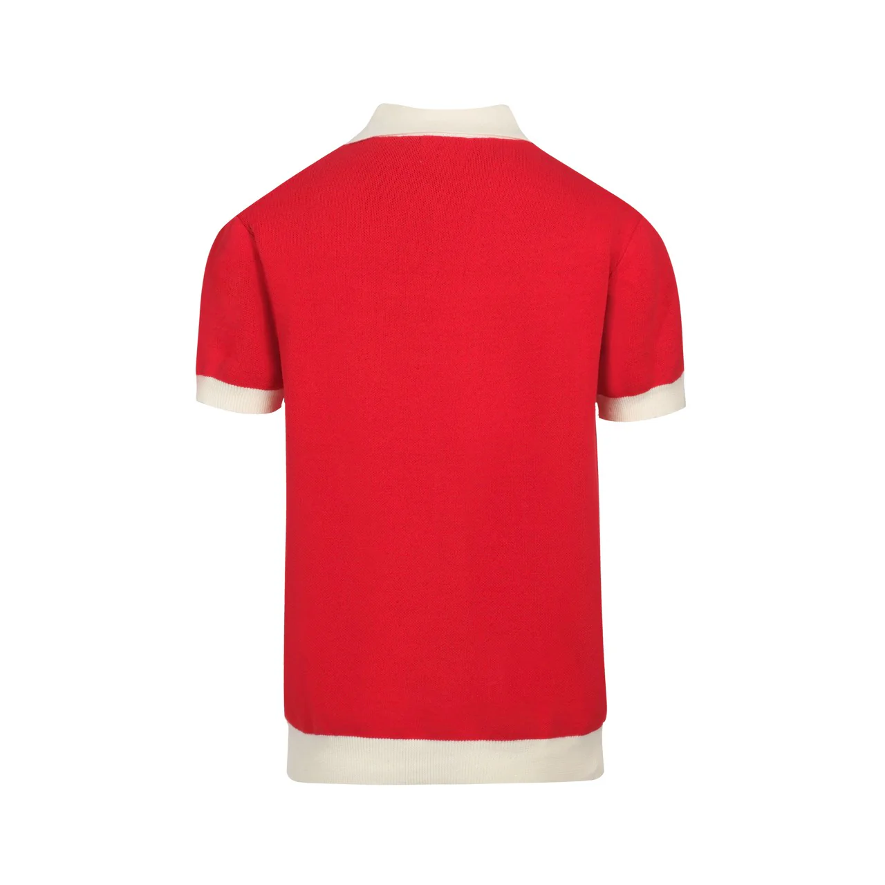 Men's Vintage Red Knit Shirt – Retro Tiger Graphic Button-Up Polo - Image 3