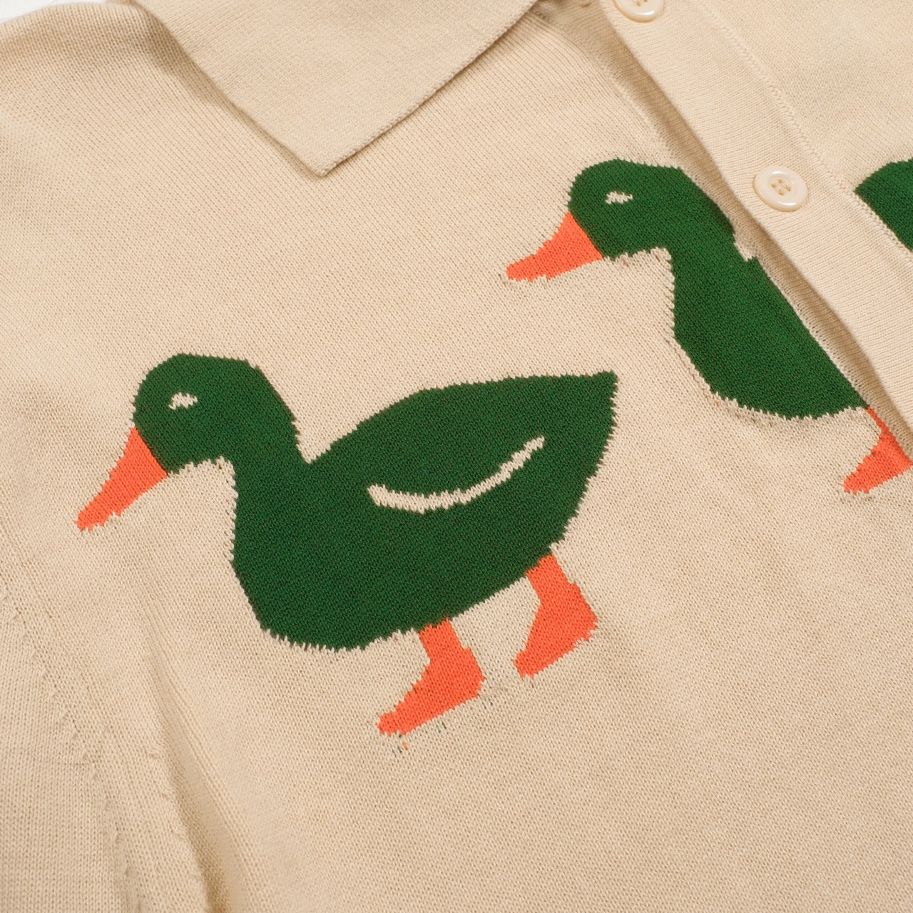 Men's apricot duck art jacquard cardigan - Image 2