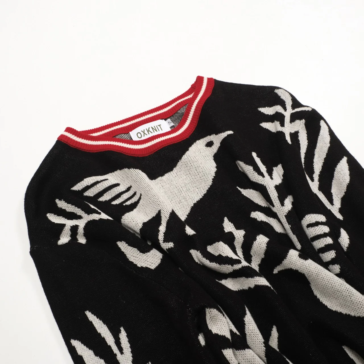 Men's black animal and plant jacquard knitwear - Image 10