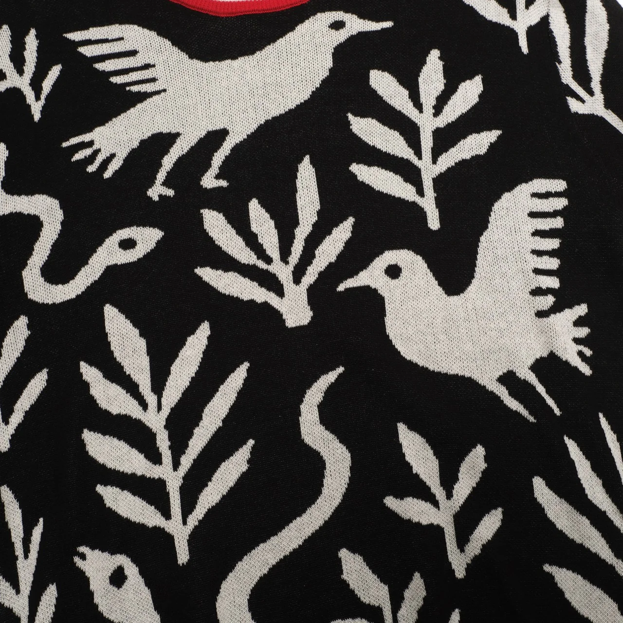 Men's black animal and plant jacquard knitwear - Image 5