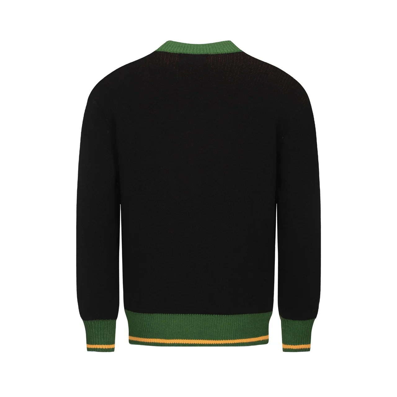 Men's black art graphic jacquard sweater coat - Image 3