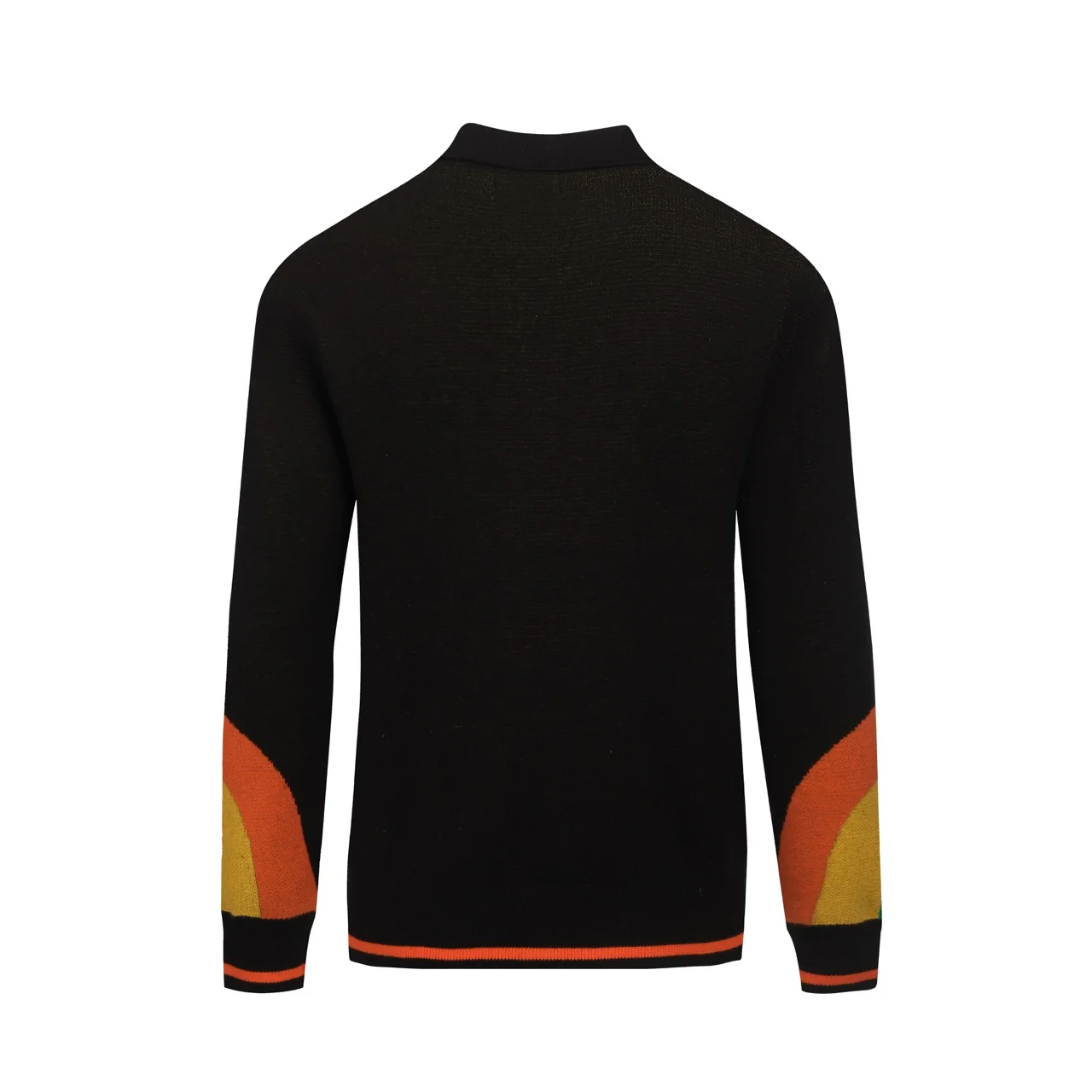 Men's black geometric vintage knit cardigan - Image 3