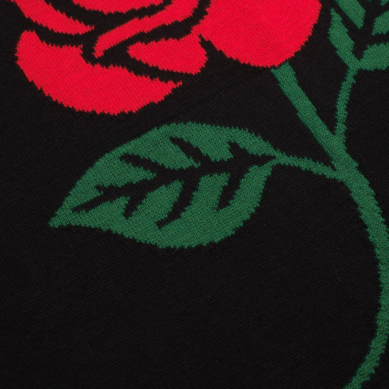 Men's black retro rose jacquard high-neck knitwear - Image 5