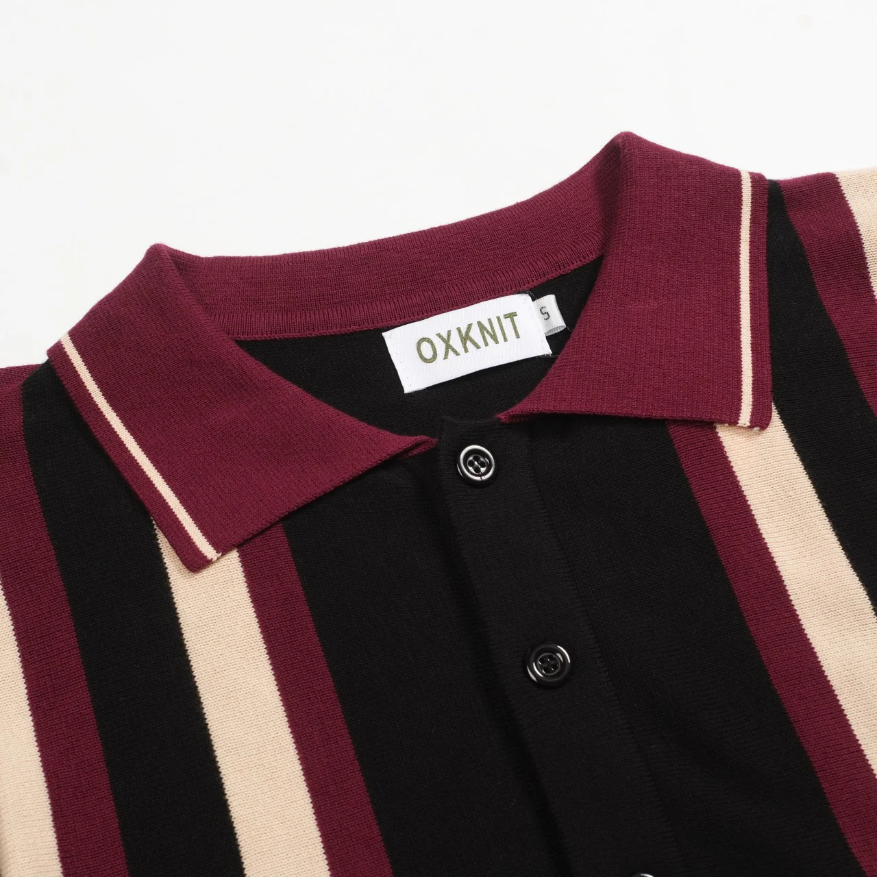 Men's black retro striped 1960s knitted cardigan - Image 4