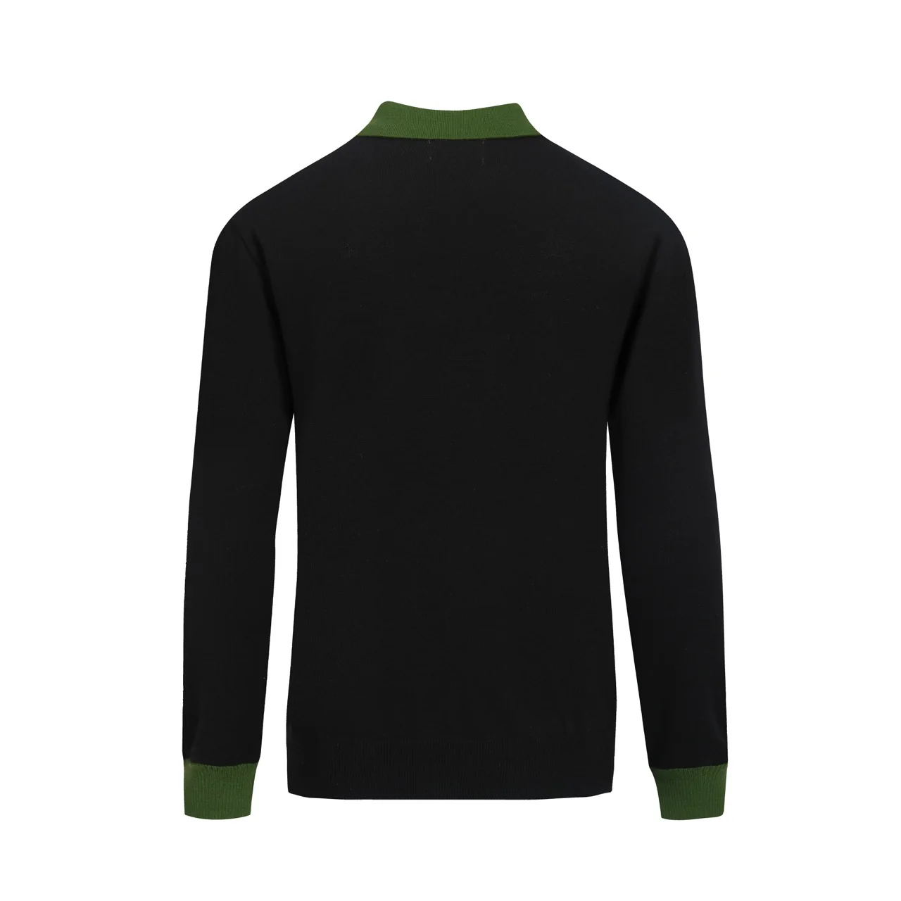 Men's black rose jacquard vintage polo knitwear - Image 3