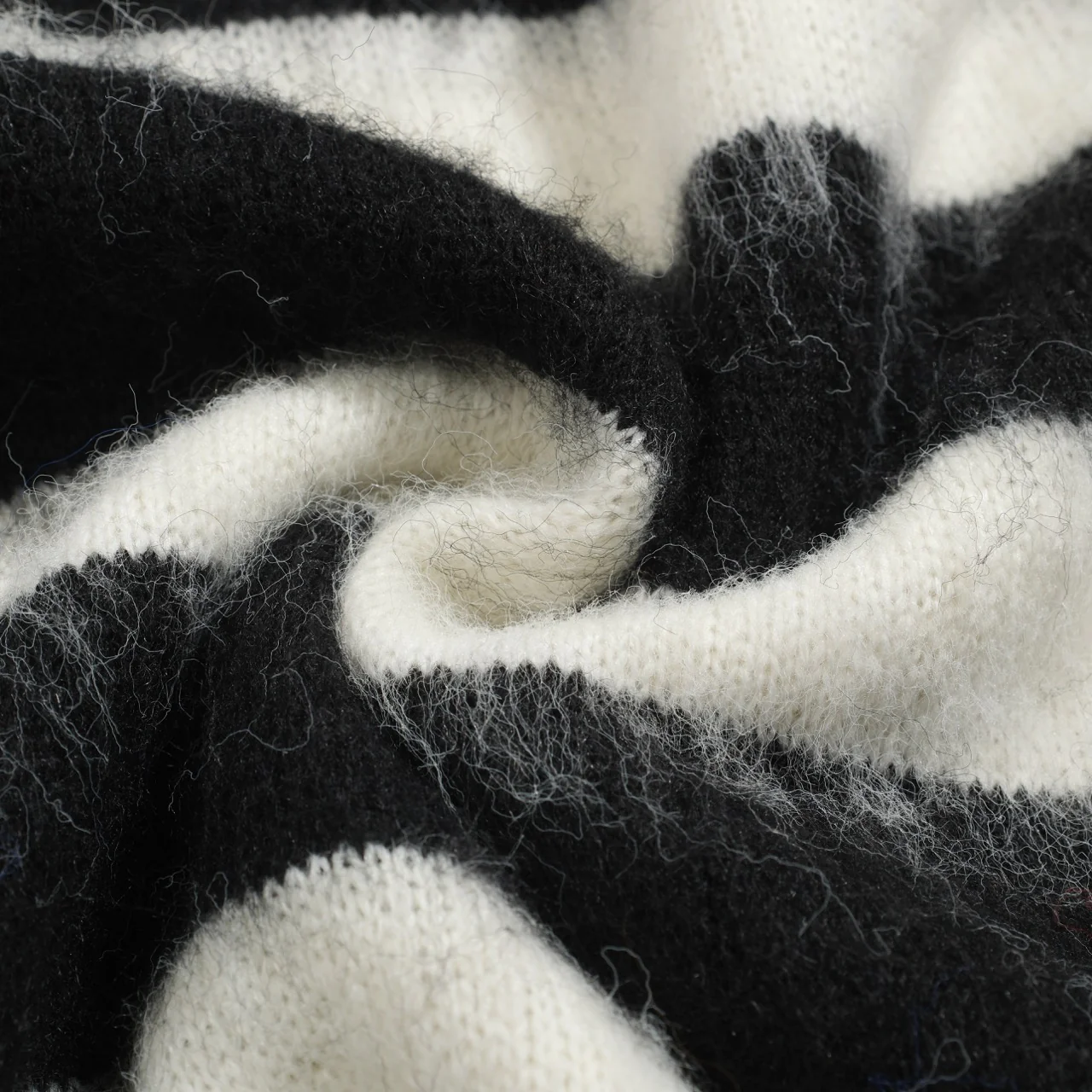 Men's black striped vintage plush knit sweater - Image 10