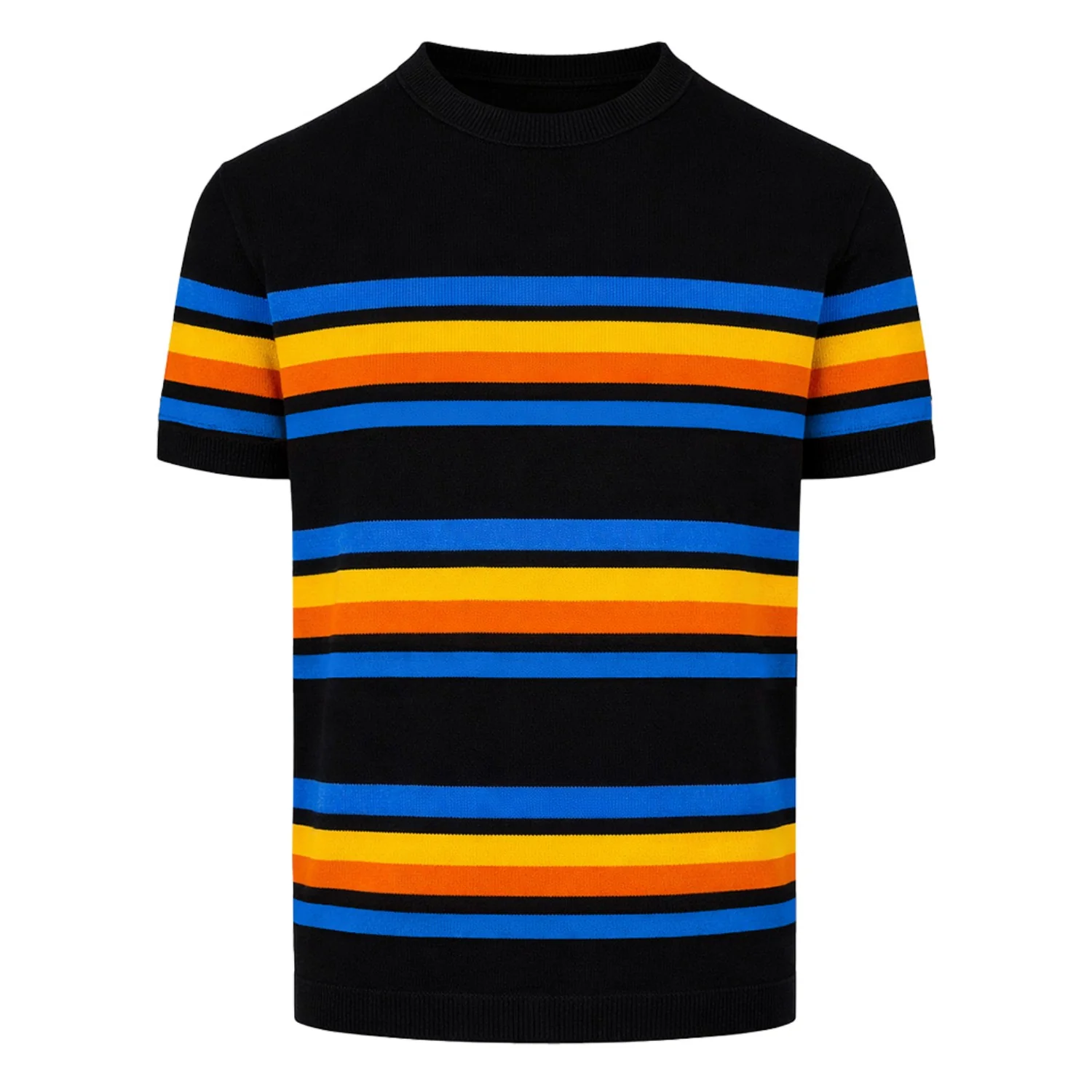 Men's black vintage 60's striped knit T-shirt