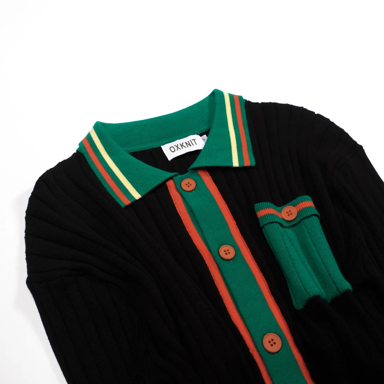 Men's black vintage classic jacquard cardigan - Image 10